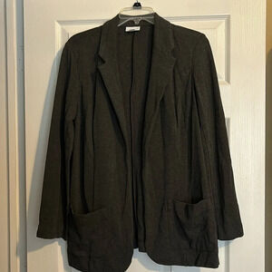J. Jill Ponte women’s gray open front knit blazer size medium